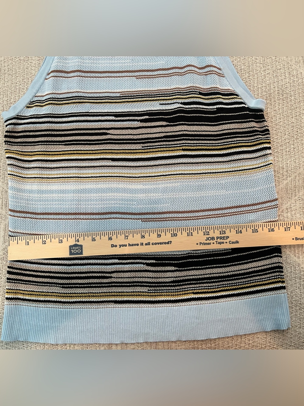 White House Black Market Striped Halter Knit Tank Top - Blue, White, Black & Tan - Picture 8 of 9